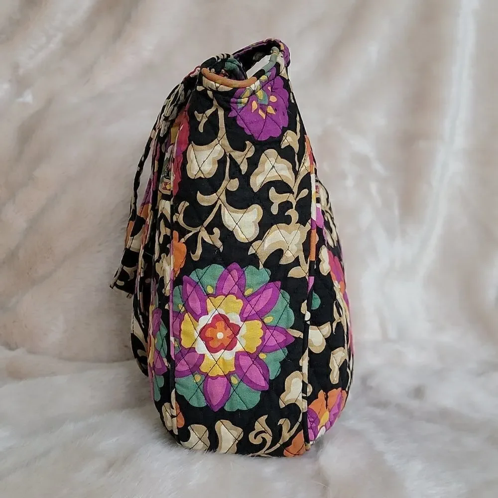 ** HOST PICK** VERA BRADLEY SUZANI HOLIDAY BLACK FLORAL TOTE BAG (RETIRED)
